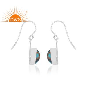 Nouvellement conception oxydé en argent Sterling naturel Mojave cuivre huître Turquoise pierres précieuses balancent boucle d'oreille fabricant de bijoux - Product Image 3