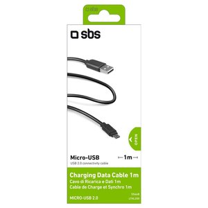 Sbs <b>Micro</b> <b>Usb</b> Cable 1m Type A To <b>Micro</b> <b>B</b> Male To Male Data Charging - Product Image 4