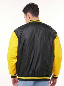 เสื้อแจ็กเก็ตผ้าแคนวาสสำหรับผู้ชายเสื้อแจ็คเก็ตผ้าแคนวาสปักลายสไตล์วิทยาลัยแบบไม่มีปกเสื้อหนังขนสัตว์ - Product Image 4