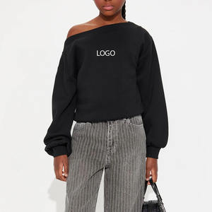 เสื้อสเวตเตอร์เด็กผู้หญิงผ้าขนแกะคอตตอนเนื้อนุ่มเปิดไหล่ปล่อยไหล่เนื้อผ้าระบายอากาศได้ดีปรับขนาดได้ตามต้องการ/ตัวเลือกสีมีสไตล์ - Product Image 1