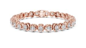 Brazalete Moderno para Mujer, Chapado en Rodio, Oro Sólido de 18K, Certificado por IGI, con Diamante Blanco de Corte Ovalado Natural, Color H VDS - Product Image 6