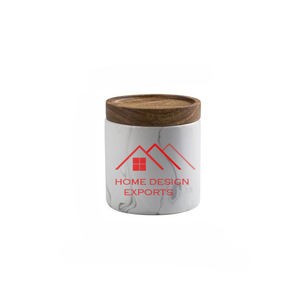 Recipiente de Mármol Indio con Tapa de Madera para Almacenar Alimentos y Especias, el Mejor Artículo de Cocina en Tendencia - Product Image 2