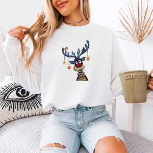 Sweat-shirt de Noël en tricot décontracté en gros, personnalisé, unisexe, surdimensionné, en polyester, col rond, pour l'automne - Product Image 6