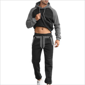 Survêtements à capuche personnalisés pour hommes de haute qualité, en molleton 100% coton, décontractés, à manches longues, avec logo personnalisé - Product Image 3