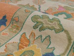 Tapis noué à la main de style antique Oushak, laine de qualité supérieure, revêtement en latex pour sol, taille personnalisée, antidérapant, lavable, très durable - Product Image 6