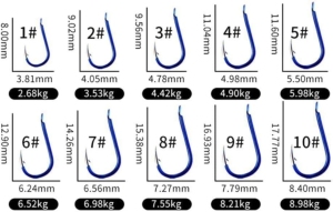 Móc câu cá bạch tuộc bằng thép không gỉ cao cấp LIVERFORT INDUSTRIES, móc lệch, móc tròn, câu cá nước ngọt - Product Image 2