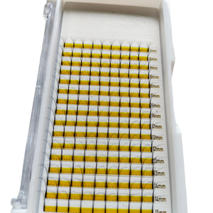 7D Luxe Personnalisable Professionnel Noir Lueur Foncé Cheveux Synthétiques Extensions de Cils Plateau Mixte Longueur Volume (15mm) pour la Beauté - Product Image 1