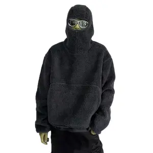 Tasarımcı yeni moda stil özel Ninja Hoodie Ultra yumuşak sıcak kış Sherpa Hoodie erkekler pamuk polar Hoodie