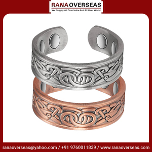 New Arrival Super Quality Handcarved Tibetan Healing Ring Pure <b>Copper</b> Open Cuff Therapy Ring for Women - Product Image 2
