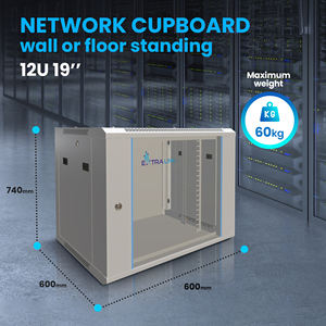Extralink 19 9U 9HE 600x600 Armoires réseau murales grises Racket debout avec disponibilité de stock standard - Product Image 3