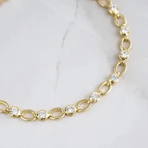 Bracelet de tennis Moissanite simulé coupe ronde 4ct Bracelets et bracelets élégants en argent 925 - Product Image 1