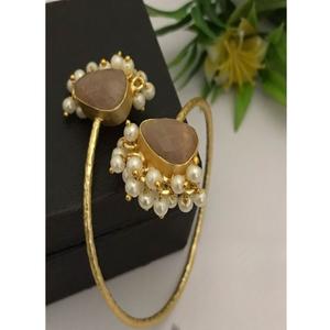 Elegant Royal <b>Freshwater</b> <b>Pearl</b> Open Cuff Luxury Antique <b>Pearl</b> <b>Bracelet</b> Antique Fusion <b>Freshwater</b> <b>Pearl</b> <b>Bracelet</b> For Women - Product Image 2