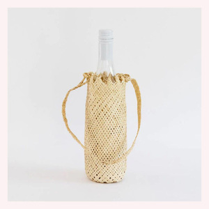 Bohemian-Inspired Rattan Seagrass Bottle Holder Intricate Animal Pattern for Luxurious <b>Home</b> Styling & Celebratory Gifting - Product Image 2