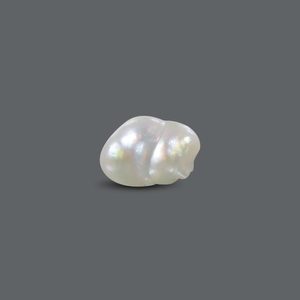 Perle de Basra 4,75 carats, perle d'eau douce naturelle blanche pour bijoux ou fabrication de bijoux, trou personnalisable - Product Image 1