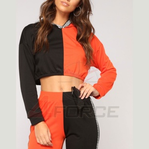 Conjunto de chándal recortado de 2 piezas de alta calidad para mujer, diseño personalizado, sudaderas con capucha y pantalones cortos, patrón sólido de invierno, regalos originales - Product Image 2