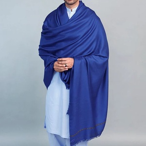 Écharpes en cachemire pour homme, de haute qualité, couleur bleue, chaudes pour l'hiver, double face, grande taille, pour mariage, écharpes en cachemire plus chaudes - Product Image 5