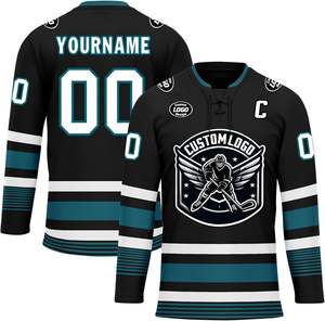 Maillot de hockey sur glace personnalisé direct d'usine tissu respirant à séchage rapide parfait pour les matchs d'équipe et les séances d'entraînement - Product Image 1