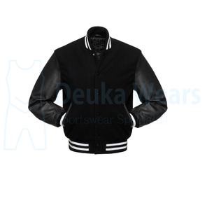 Chaquetas Letterman con Mangas de Cuero, Servicio OEM, Hechas a Medida con Parches Bordados en Chenilla, Chaquetas Bomber de Béisbol en Venta - Product Image 4