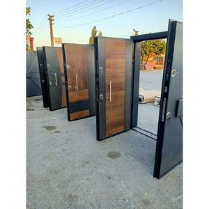 ประตูโมเดิร์นคุณภาพสูง ประตูเหล็กทองแดงทันสมัยสำหรับภายนอกอาคาร ประตูทางเข้าวิลล่าหรูหรา อพาร์ทเมนท์ ดีไซน์ลายหิน ผลิตในตุรกี - Product Image 1