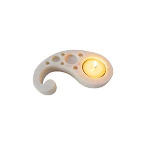 Porte-bougie chauffe-plat en marbre motif cachemire Stone Essential, fait main, style ethnique chic, décoration d'intérieur - Product Image 1
