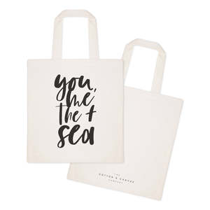 You Me and the Sea Cotton Canvas Tote Bag Women's Stylish and Eco-Friendly Bag - Product Image 2