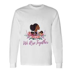 T-shirt à manches longues pour femmes, design « Nous levons la barrière ensemble », impression numérique, col rond, unisexe adulte, Mois national de l'histoire des femmes 2025 - Product Image 1