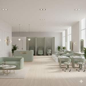 Mobilier de salon moderne de luxe en bois vert pour centres commerciaux et salles de sport - Product Image 3