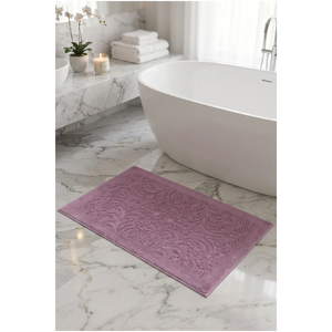 Ensemble de 2 tapis de bain de luxe Varol Jacaranda, en coton absorbant, antidérapant, motif médaillon, lavable en machine, pour usage domestique - Product Image 3