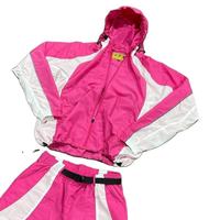 Survêtement surdimensionné en nylon 2 pièces ensemble de jogging veste coupe-vent réfléchissante survêtement pour hommes