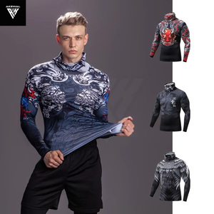 Rash Guard Jitsu personnalisé pour hommes doux et résistant-manches longues-BJJ Gym Wear MMA Training Fitness sublimé Men Rash Guard - Product Image 2
