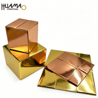 Caja de cartón corrugado con lámina dorada personalizable Huamao para embalaje de regalos y envíos al por mayor.