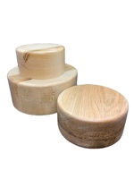 Cylindre en béton - Support/Base de présentation à huit coins pour statues classiques en bois et décorées à la main en différentes tailles