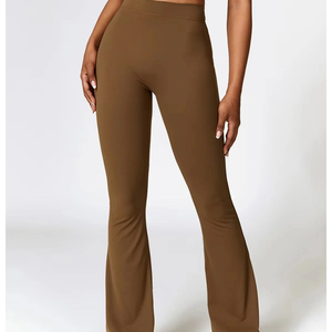 Leggings Deportivos de Verano para Mujer, Premamá, Cintura Alta, Acampanados, Tejido Sin Costuras, Transpirables, de Secado Rápido, Color Rosa, para Gimnasio, Fitness y Yoga - Product Image 4