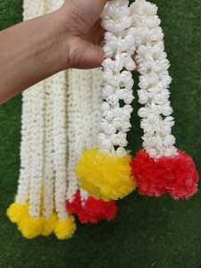 Mogra Guirlande de fleurs artificielles au jasmin avec souci Décoration de mariage indien, Mehndi, Mandap et plafond, célébration de l'Inde du Sud - Product Image 5