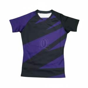 Camiseta de Rugby Negra y Roja al por Mayor, Franja Gruesa, Poliéster, Ajuste Atlético, Resistente, para Entrenamiento, Personalizable - Product Image 4