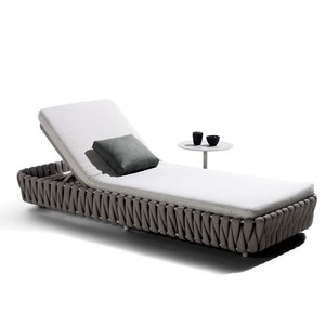 Chaise longue en rotin tressé en teck de qualité commerciale, robuste, pliable, pour jardin, villa, piscine, fabricant de chaises longues inclinables - Product Image 4