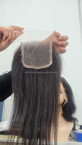 Cierre para encaje Color natural Encaje marrón claro Longitud larga Pelucas de cabello humano hechas a mano Buen final Cutícula Alineada Grado Remy Cabello - Product Image 3