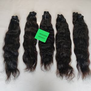 100% Raw Cheap máquina doble trama proveedor color negro natural largo ondulado paquetes virgen templo humano indio extensiones de cabello - Product Image 2