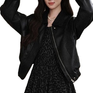 แจ็กเก็ตหนังมีซิปสำหรับผู้หญิงแจ็กเก็ตแฟชั่นลำลองสีตามสั่ง - Product Image 3