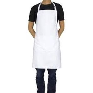 Patrón personalizado Logo Poliéster Babero Delantal de cocina Durable Algodón Transpirable Chef Delantal Sublimación barata Delantales de algodón en blanco - Product Image 3