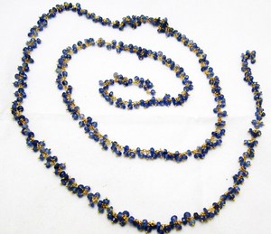Natural Tanzanite Rondelle Faceted 3mm <b>Beads</b> Chain Cluster <b>Rosary</b> Chain Wire Wrapped Dangling Beaded Sold Per Foot - Product Image 2