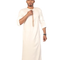 Vente en gros de Thobe classique à la mode pour hommes musulmans, robe longue de style qatari, Thobe islamique pour hommes, design personnalisé