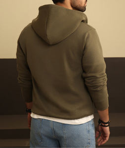 Diseño de marca personalizado 2026 Winter Puff Print Hoodie Hombres 350gsm Oversized Blank Hoodies para invierno - Product Image 6