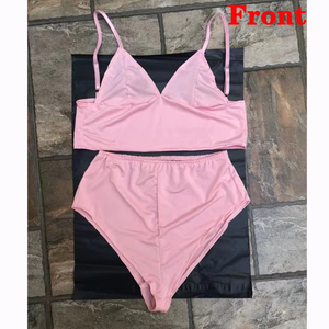 OEM Custom 2 Piece <b>Silk</b> Sleepwear Pajama Set <b>Ladies</b> Lingerie <b>Pyjamas</b> Women Sleepwear Sets Custom Logo Two Piece Satin Pajama Set - Product Image 4