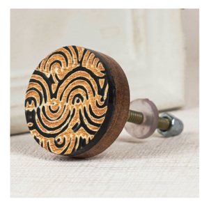 Perilla de cajón de madera y resina marrón y beige Perillas de mármol más vendidas con tamaño de forma de color personalizado Hecho EN LA India Artículo - Product Image 3