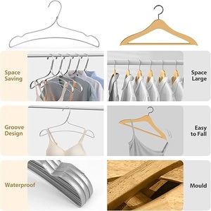Trendy Silver Suit Coat Hanger Hooks <b>Rails</b> <b>Heavy</b> <b>Duty</b> Smooth & Durable Metal Shirt Dress for Home Bedroom Shop Shopping Mall - Product Image 6