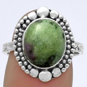 Ruby Zoisite Gemstone <b>Ring</b>, Unique Handmade <b>Silver</b> Jewelry, <b>Chunky</b> 925 Sterling <b>Silver</b> <b>Ring</b> for Special Occasions - Product Image 5
