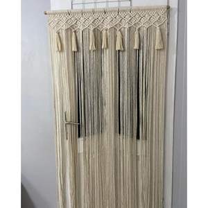 Handmade Bohemian Cotton Macram Wall <b>Curtain</b> Sheer Knitted <b>Curtain</b> for Wall Decoration - Product Image 1