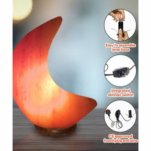 Lampe de sel de l'Himalaya en forme de lune romantique, lumière LED USB changeante de couleur, ensemble cadeau - Product Image 6