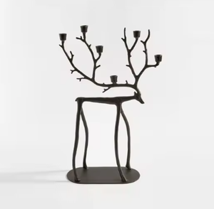 Lujoso portavelas de renos, productos decorativos de Navidad, superventas, objetos navideños de Metal de alta calidad, candelabros - Product Image 2
